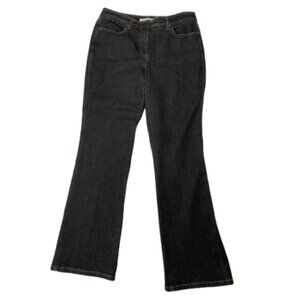 2/$30 Chico's Platinum Pavee Jeans Black Bootcut Size 8 (chico's size 1) #1175